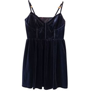 Betsey Johnson Vintage Velvet Corset Cocktail Feminine Party Dress Size Small